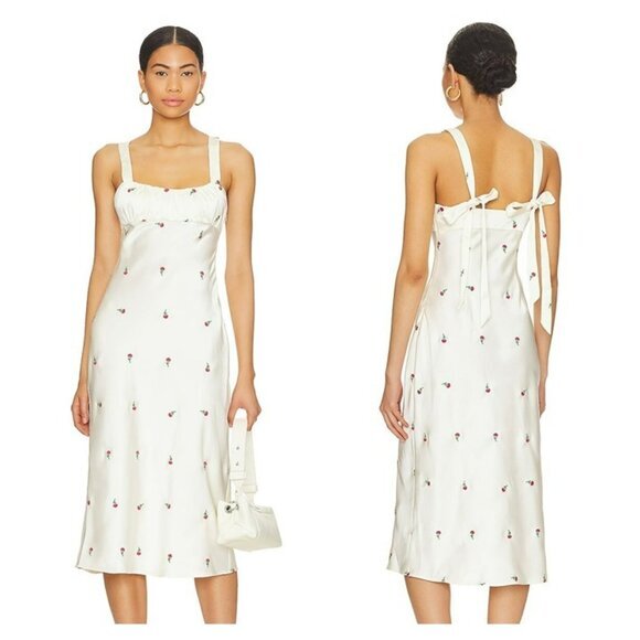 REVOLVE Dresses & Skirts - MAJORELLE Eden Midi Dress Ivory & Pink